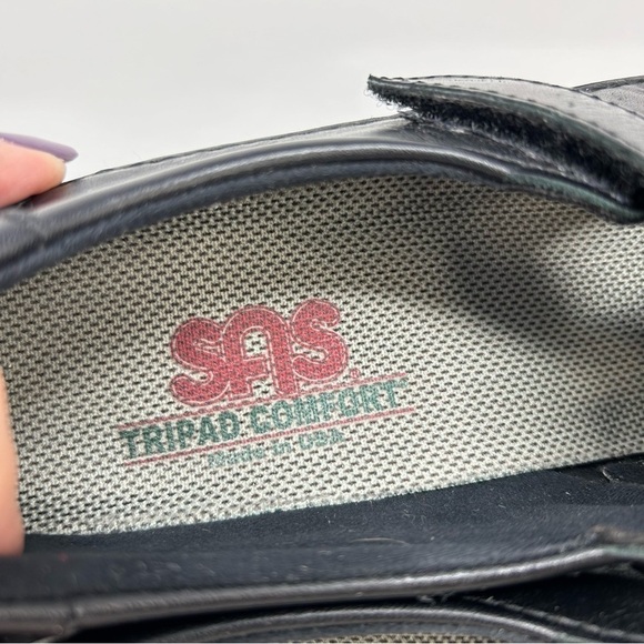 SAS Roamer Black Leather Walking Shoe Loafers Size 8** Tripad Comfort Active - Picture 11 of 12